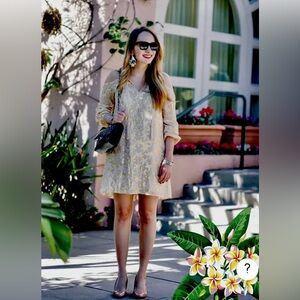 Lilly Pulitzer Fulton Gold Metallic Starfish Dress. XS NWOT